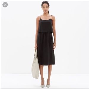 Madewell Black Silk Overlay Cami Dress